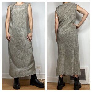 NEW Max Mara 100% Silk Midi Dress Sz 14 Pebble Print Straight Gloria
